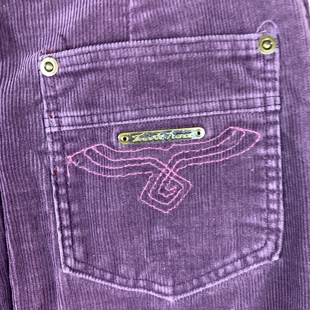 Vtg 70s Tour de‎ France Pants Corduroy Purple Straight High Waisted